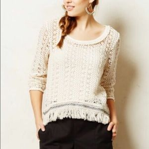 Anthropologie Akemi + Kin Fringe Crochet Knit S